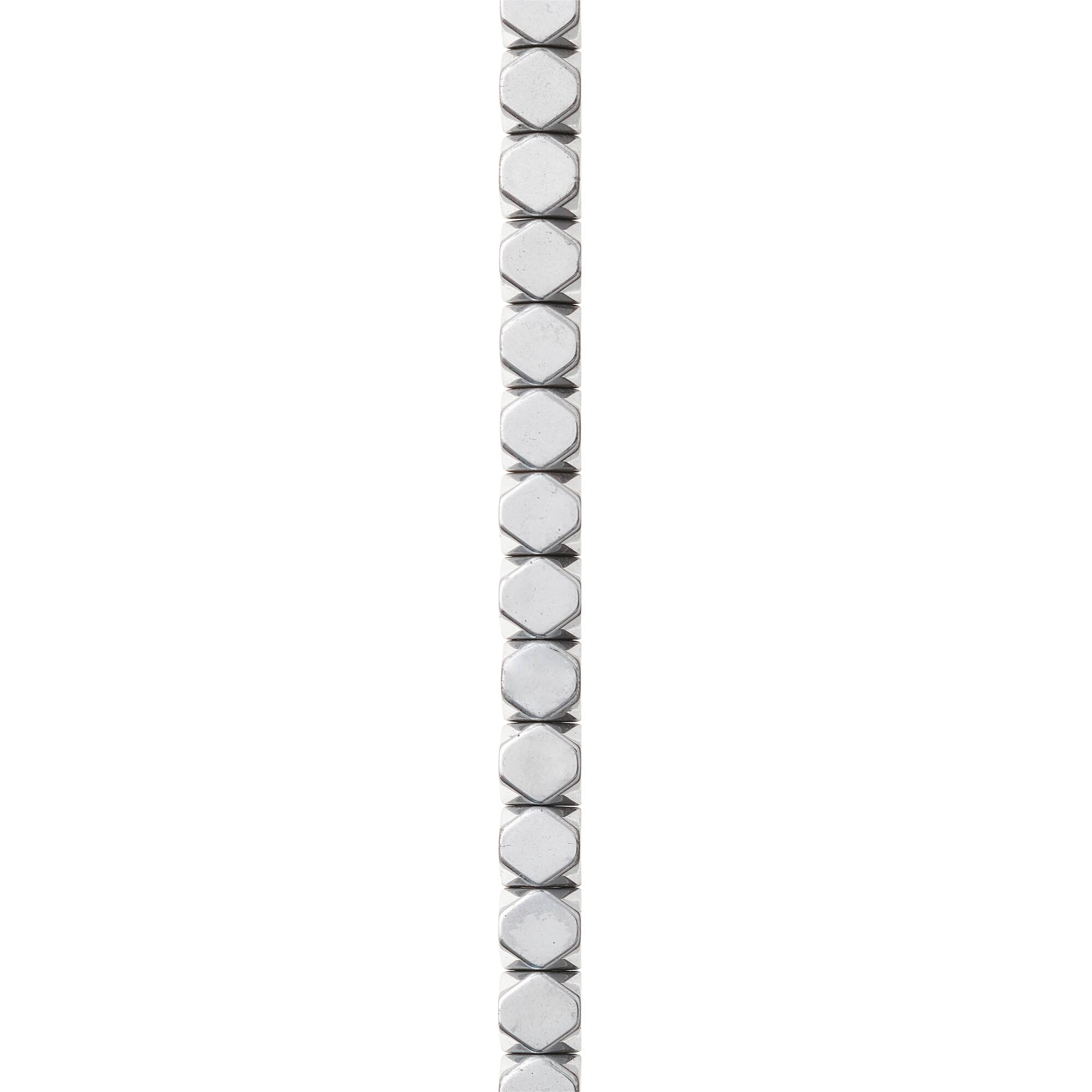 Silver Hematite Cube Beads, 6mm by Bead Landing™